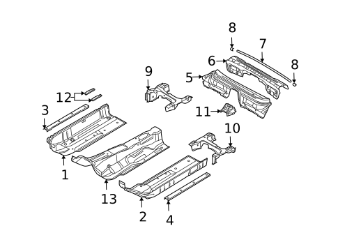 Floor & Rails for 2004 Audi A4 Quattro #1
