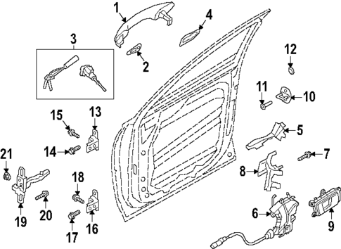 Lock & Hardware for 2025 Hyundai Santa Fe #0