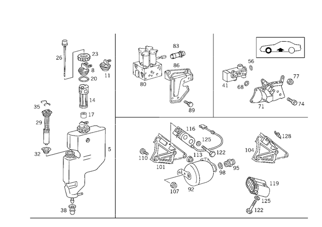 1293200858 - Springs, Suspension and Hydraulics: Valve for Mercedes-Benz: 500SL, 600SL Image image