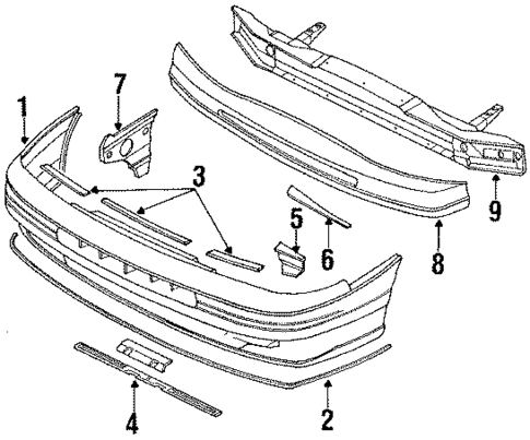 Bumper & Components - Front for 1990 Subaru Legacy #0