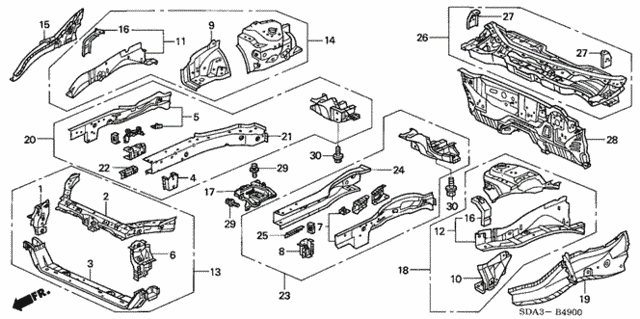 Front Bulkhead for 2003 Honda Accord #0