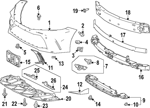 Bumper & Components - Front for 2025 Toyota Camry #0