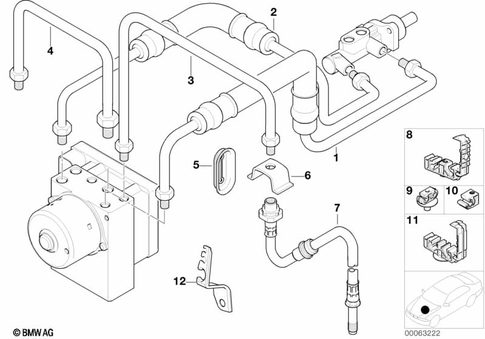 Brake Pipe, Front for 2000 BMW 325Ci #0