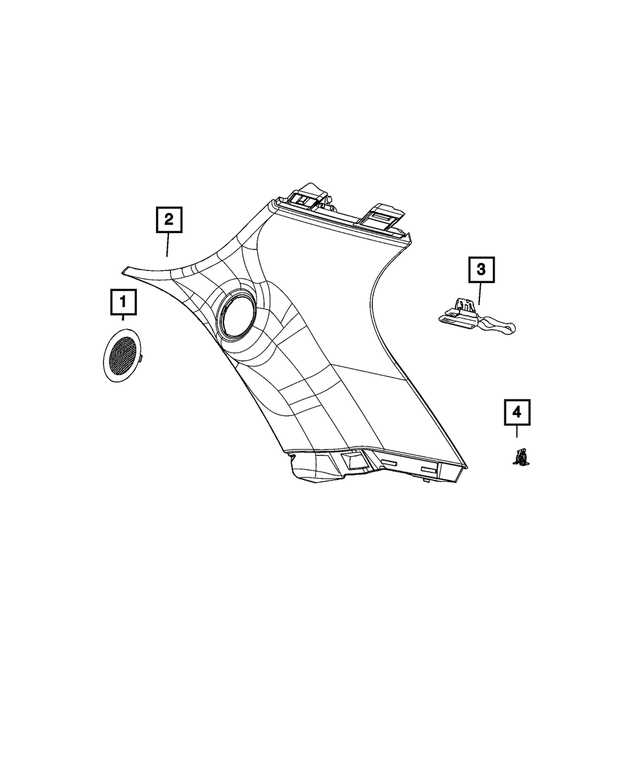 6XK70LC5AB - Interior Trim: Speaker Grille, Right for Jeep: Grand Cherokee, Grand Cherokee WK Image