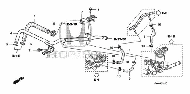 Water Hose (-'09) for 2007 Honda CR-V #0