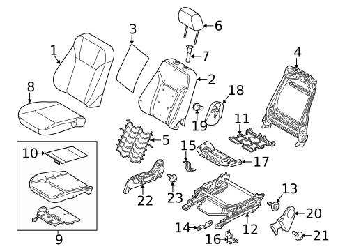 Passenger Seat Components for 2012 Ford Fiesta #1