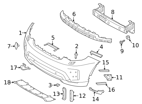 Bumper & Components - Front for 2023 Land Rover Discovery #1