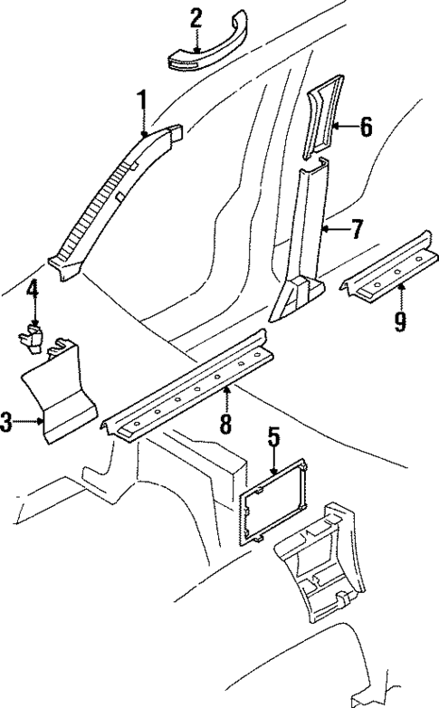 Interior Trim - Pillars for 1999 Acura SLX #0