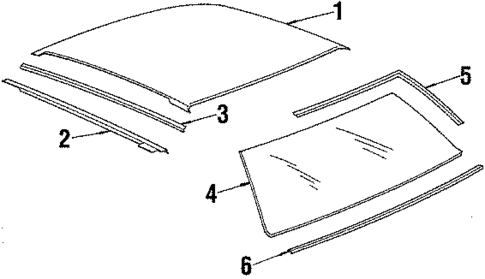 Roof & Back Glass for 1987 Cadillac Cimarron #0
