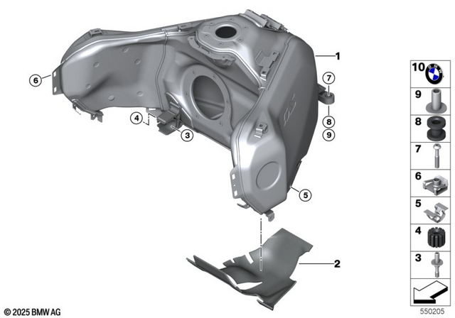 46815B34475 - Fuel Supply: Fuel Tank - Mineralgrey met for BMW-Motorrad Image