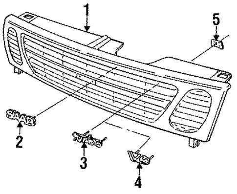 Grille & Components for 1998 Saab 900 #0