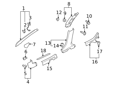 Interior Trim - Pillars for 2025 Mitsubishi Outlander #3