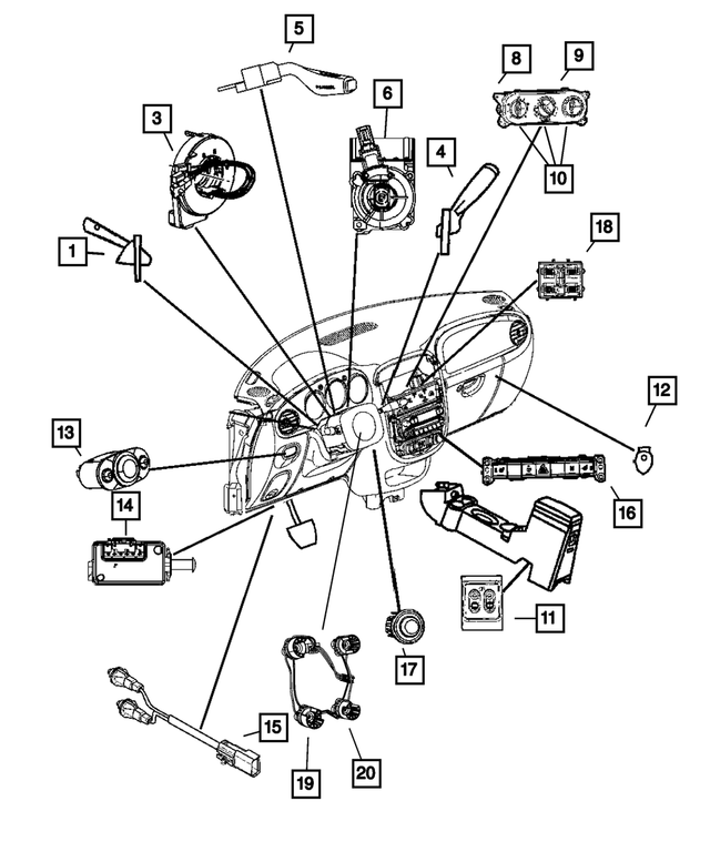 « 5183950AF – Electrical : Multifonction Commutateur pour Mopar Image »