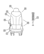 UE581T5AB - Interior Trim: Front Seat Cushion, Right &amp; Left for Chrysler: Town &amp; Country, Voyager | Dodge: Caravan, Grand Caravan Image