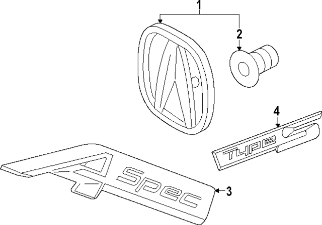 757203S5A00ZG - : Emblem for Acura Image