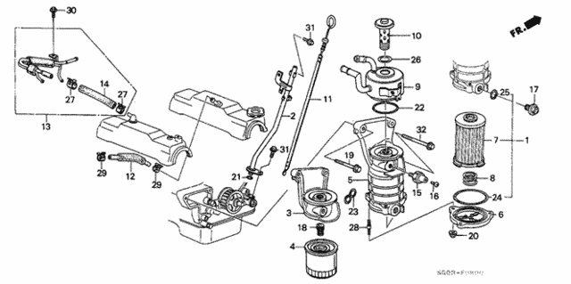 Oil Cooler - Oil Filter for 1990 Acura Legend #0