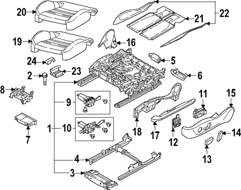 Driver Seat Components for 2024 Audi SQ8 e-tron #1
