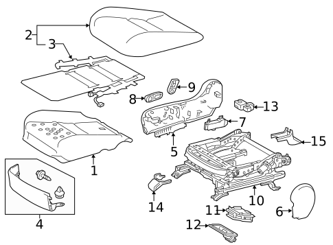 Passenger Seat Components for 2015 Lexus NX200t #1