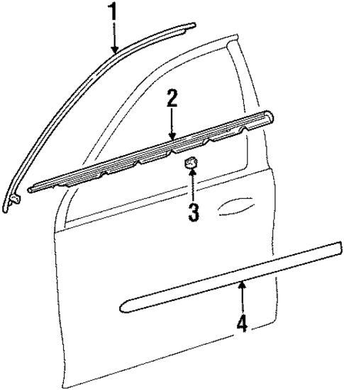 Exterior Trim - Front Door for 1996 Ford Taurus #0
