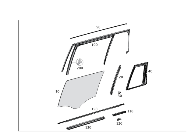 1667357400 - Rear Doors: Trim Bar for Mercedes-Benz: GL350, GL450, GL550, GL63 AMG, GLS350d, GLS450, GLS550, GLS63 AMG Image image