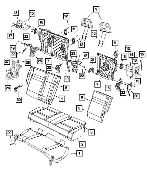 Rear Seats-Folding for 2007 Jeep Patriot #0