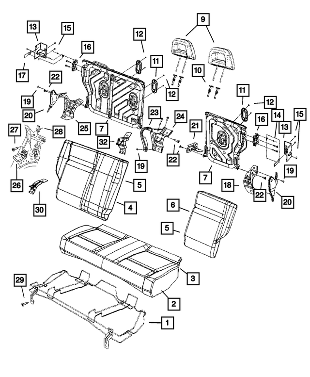 68021465AA - Interior Trim: Seat Cushion Frame for Mopar Image