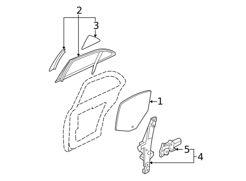 Glass - Rear Door for 2006 Lincoln LS #0