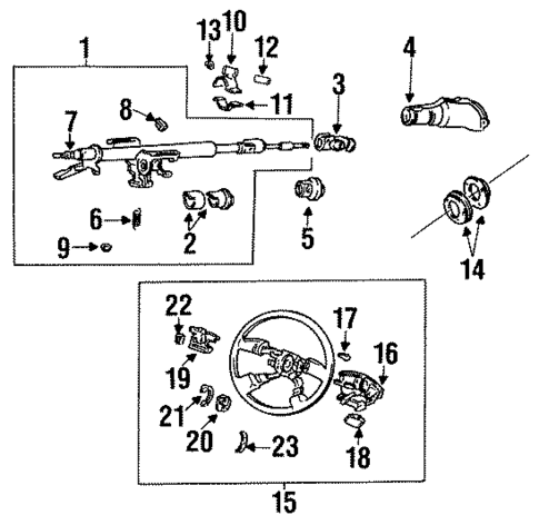 Steering Column & Wheel for 1994 Acura Vigor #0