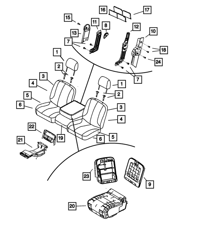 1RT00DK2AA - Interior Trim: Front Headrest for Mopar Image