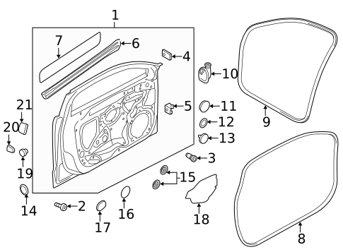 Door & Components for 2018 Audi A3 Sportback e-tron #0
