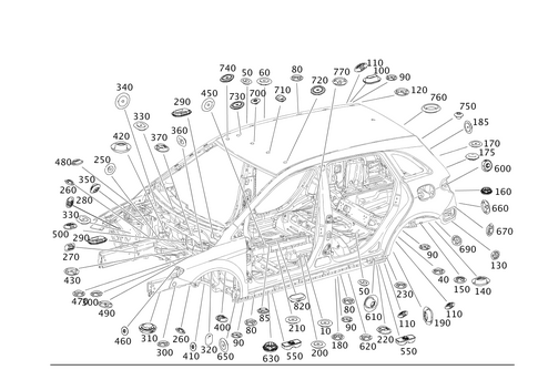 Expansion Plugs, Grommets for 2015 Mercedes-Benz B Electric Drive #0