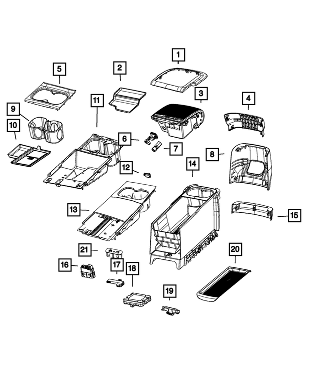 7FA49DX9AA - : Floor Console Bezel for Mopar Image