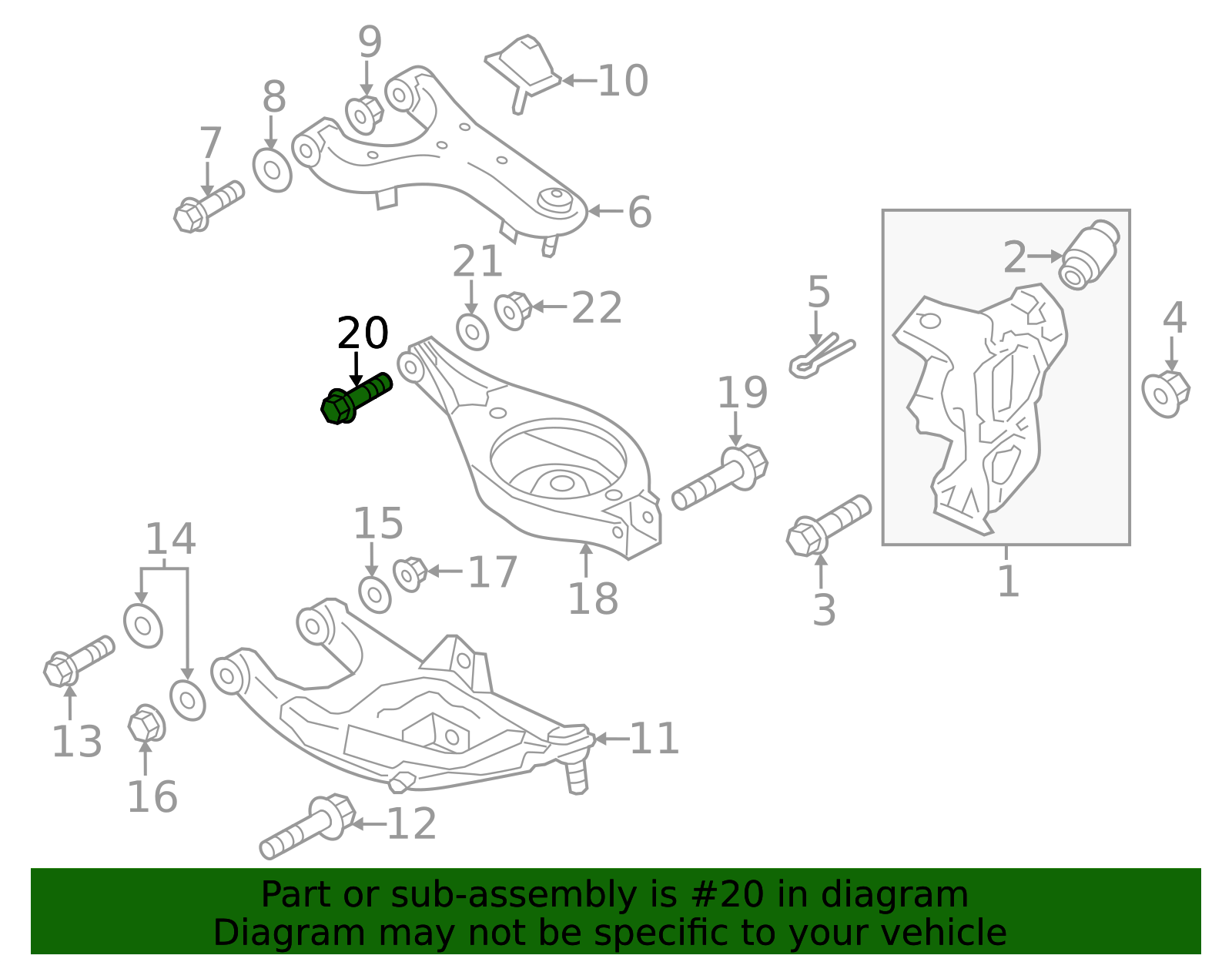 54580-1LA2B - Rear Lower Control Arm Inner Bolt 2011-2023 Infiniti ...