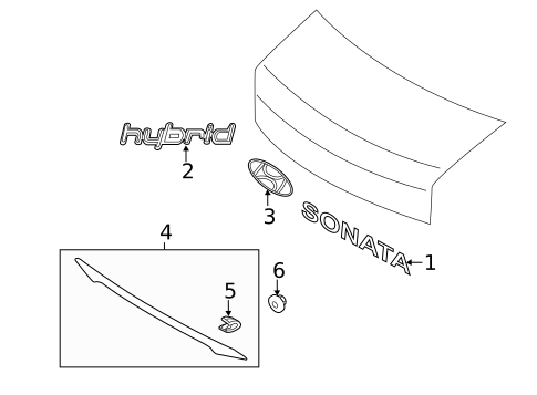 Exterior Trim - Trunk for 2011 Hyundai Sonata #0
