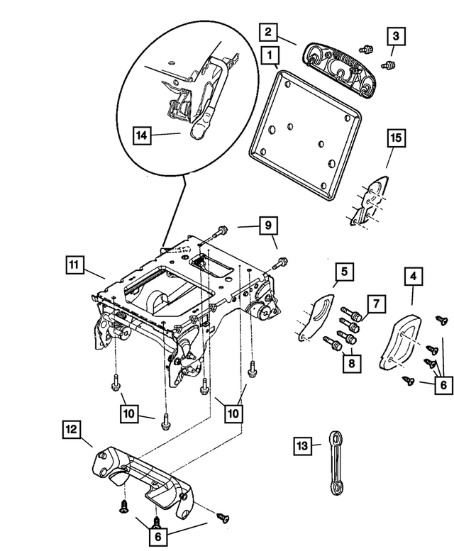 « UE001J3AA – Interior Trim : Dossier De Siège Panneau pour Mopar Image »