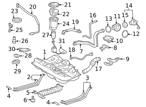 Fuel System Components for 2011 Toyota Avalon #0