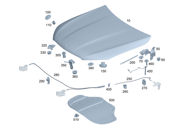 2548809500 - Bumper/Fender/Hood: Hood for Mercedes-Benz: GLC300, GLC350e, GLC43 AMG, GLC63 AMG S E Performance Image image