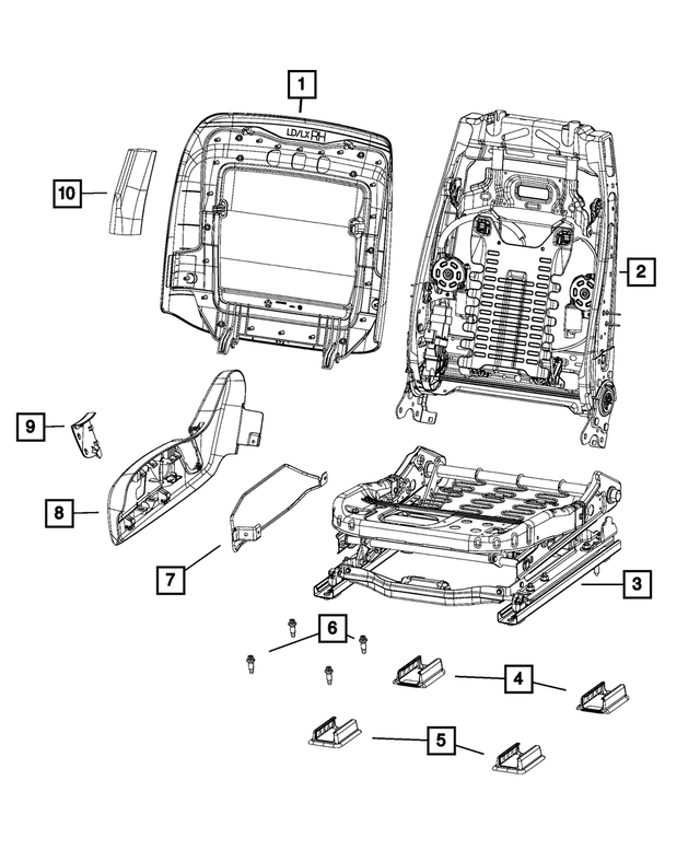 68104489AA - Interior Trim: Front Seat Back Frame for Mopar Image
