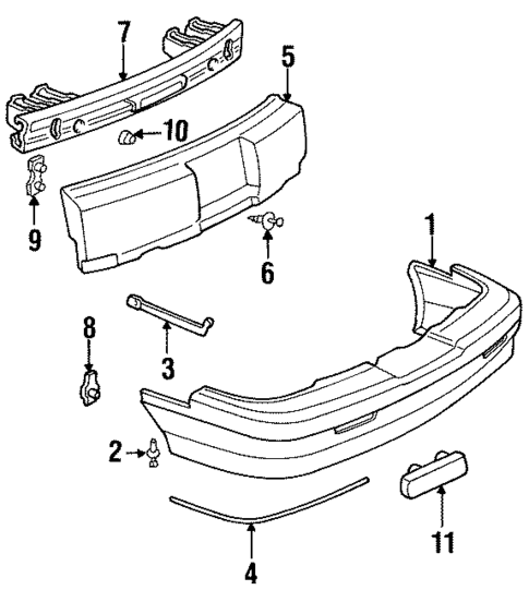Bumper & Components - Rear for 1998 Buick Skylark #0