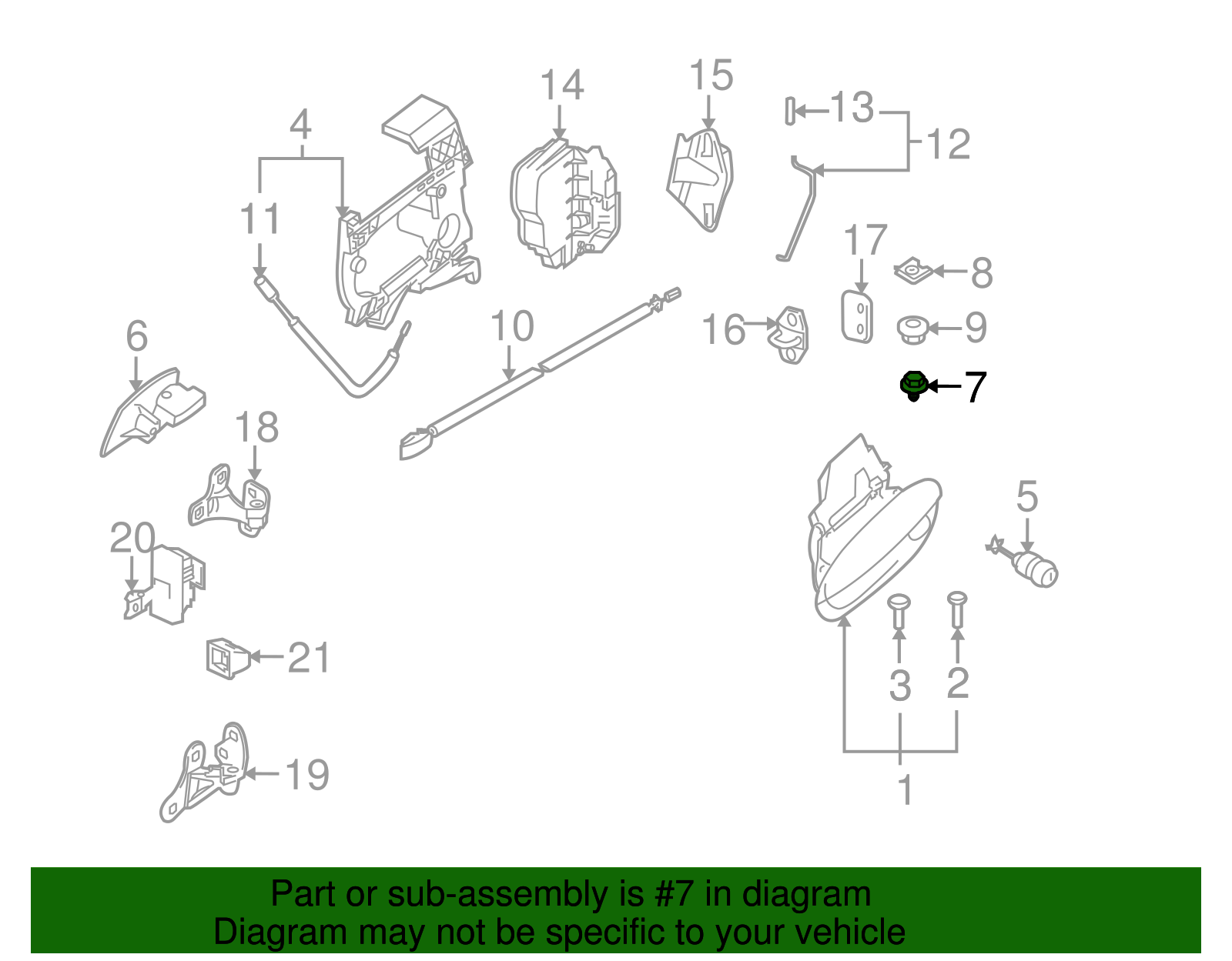 Handle, Inside Bolt - BMW (7149158227)