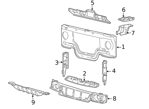 Radiator Support for 1993 Ford E-350 Econoline #0