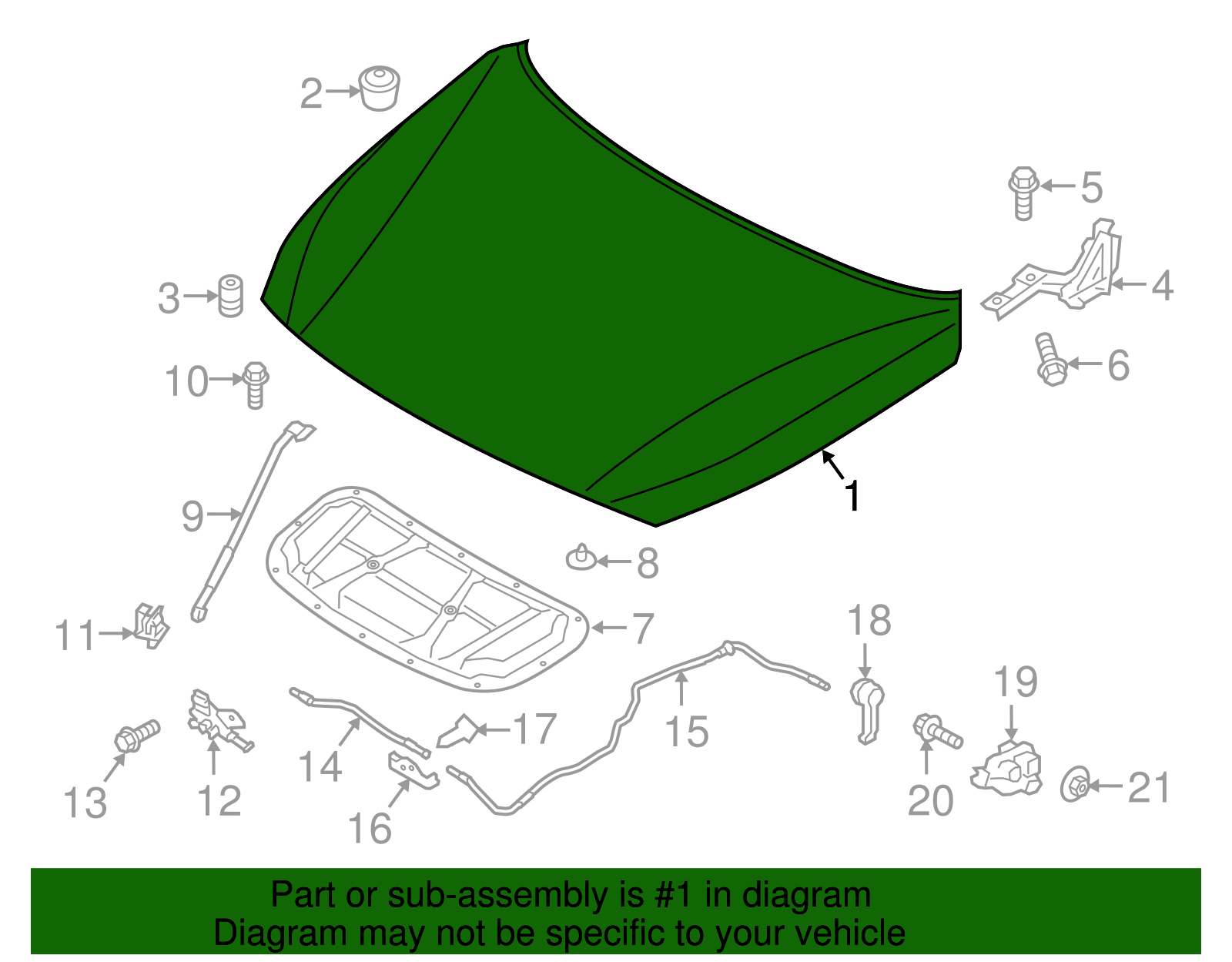 20182020 Hyundai Elantra GT Hood Panel 66400G3000 OEM Parts Online