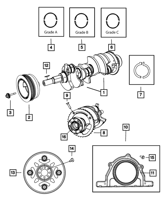 « 68102977AB – 5.7L Gas; Engine : Vilebrequin Trs Roulement pour Mopar Image »