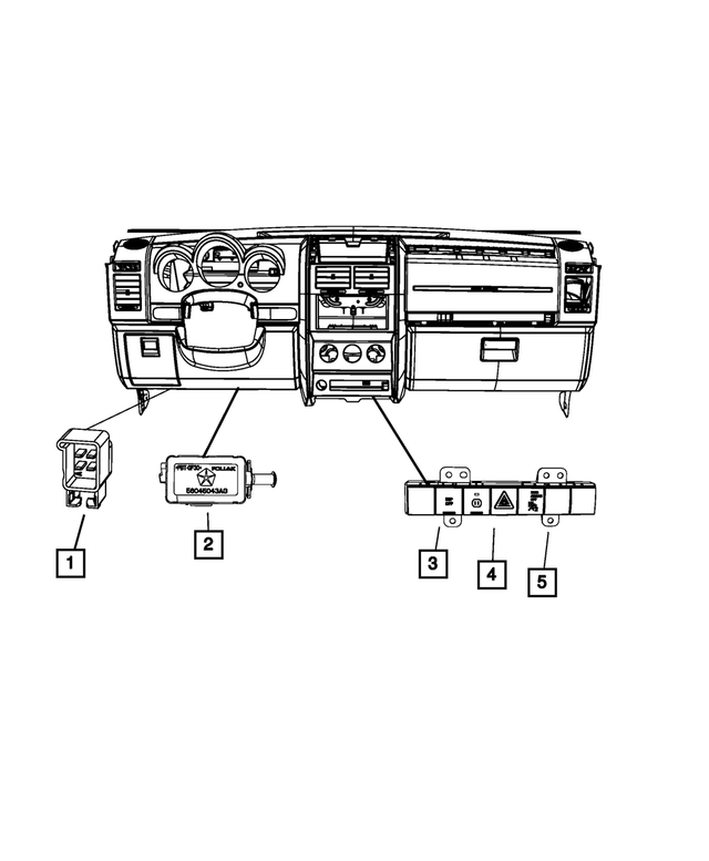 56046129AE - Electrical: 3 Gang Switch for Mopar Image