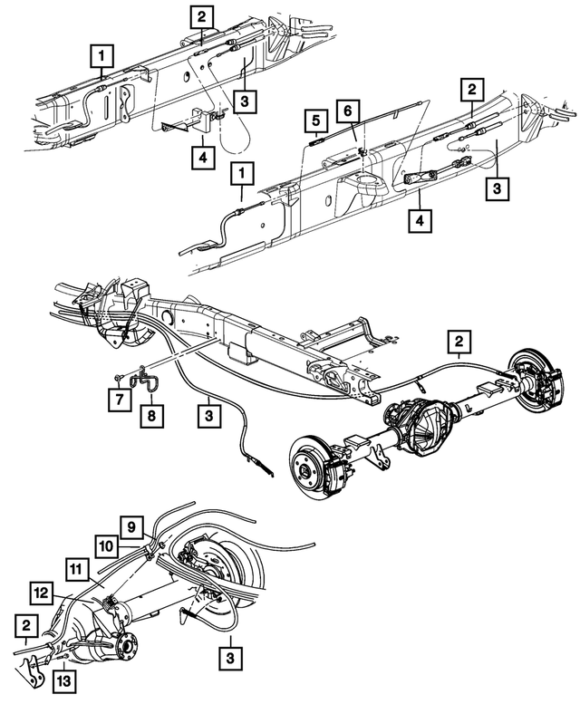 52013534AA - Brakes: Parking Brake Extension Cable for Mopar Image image