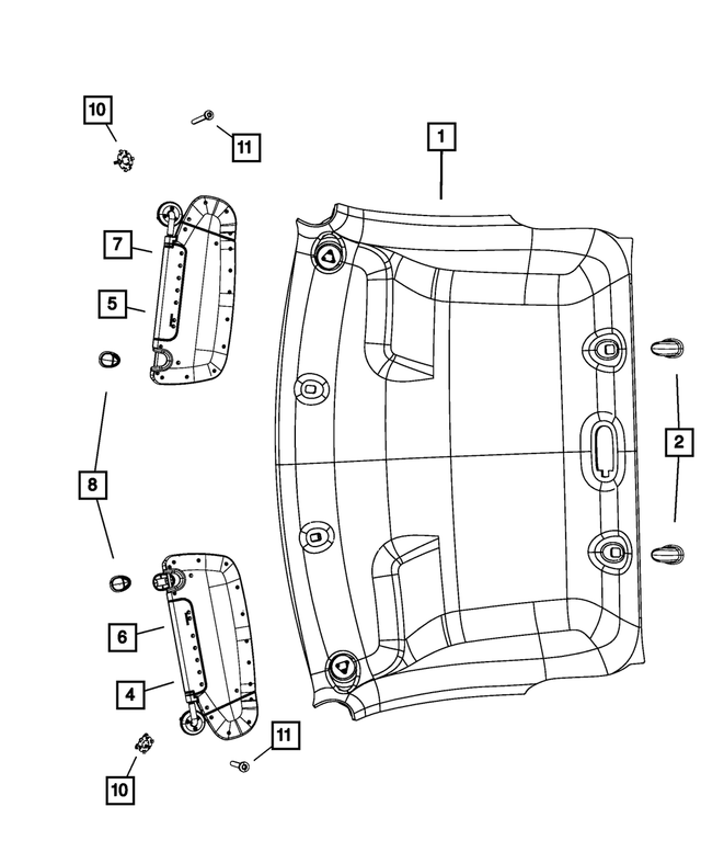 « 5NK71BD1AA – Interior Trim : Garnissage Du Pavillon pour Mopar Image »