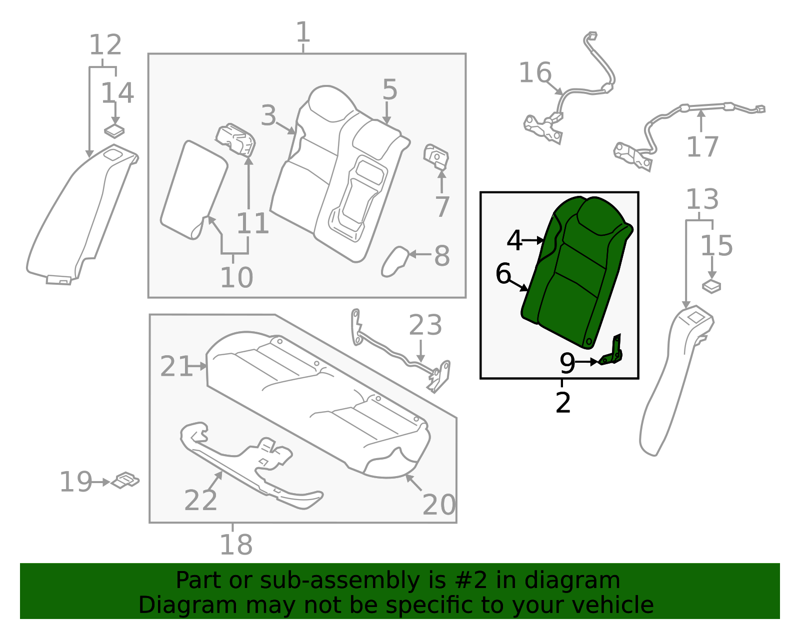 88655-6CC1A - Seat Back Assembly - Nissan OEM Parts Direct