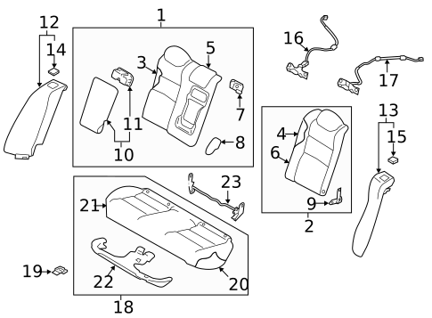 Rear Seat Components for 2020 Nissan Altima #0