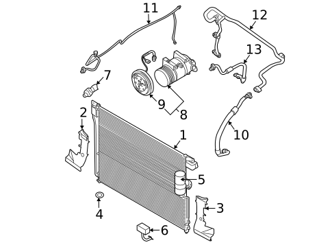 Condenser, Compressor & Lines for 2013 Nissan NV3500 #10