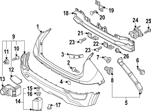 Bumper & Components - Rear for 2023 Kia Niro #0